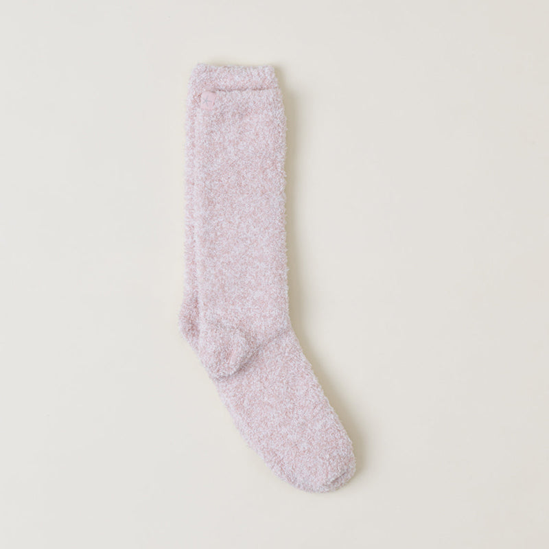 Barefoot Dreams COZYCHIC WOMENS HEATHERED SOCKS Dusty Rose White S M