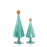 Cody Foster PETITE PLEATED GLASS TREE WITH BALL TOPPER Mint Orange