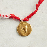 CV Designs BANDANA SINGLE CHARM NECKLACE Red Heart Cross