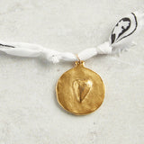 CV Designs BANDANA SINGLE CHARM NECKLACE White Heart Cross