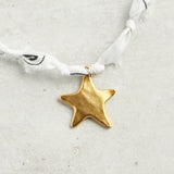 CV Designs BANDANA SINGLE CHARM NECKLACE White Solid Star