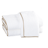 Matouk CAIRO STRAIGHT PIPING WASH CLOTH White Linen