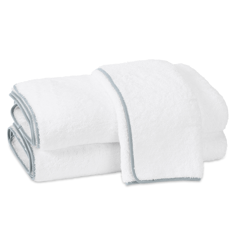 Matouk CAIRO STRAIGHT PIPING BATH TOWEL White Pool