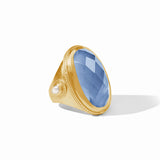 Julie Vos CANNES STATEMENT RING Iridescent Chalcedony Blue