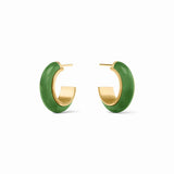Julie Vos CARNABY HOOP EARRINGS Palmetto Green Small