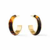 Julie Vos CARNABY HOOP EARRINGS Tortoise Shell Medium