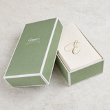 Caspari BOXED WHITE PEARL PAPER LINEN GUEST TOWEL Gold _