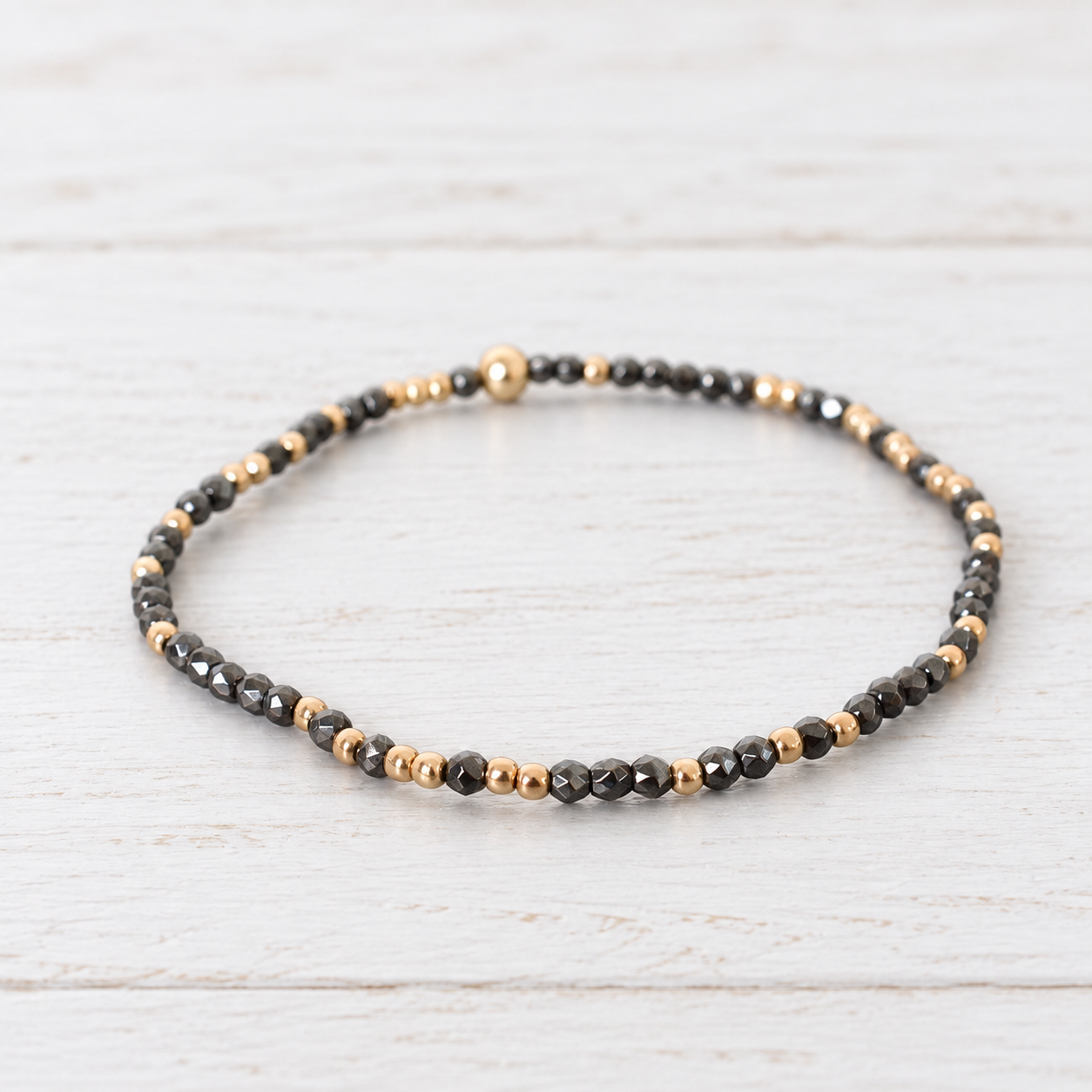eNewton Design HOPE UNWRITTEN HEMATITE BRACELET Faceted Hematite 2mm
