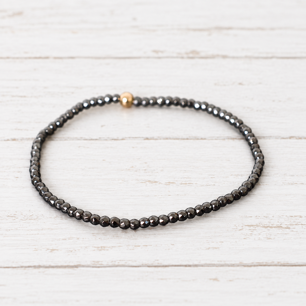 eNewton Design CLASSIC HEMATITE BRACELET Faceted Hematite 2mm