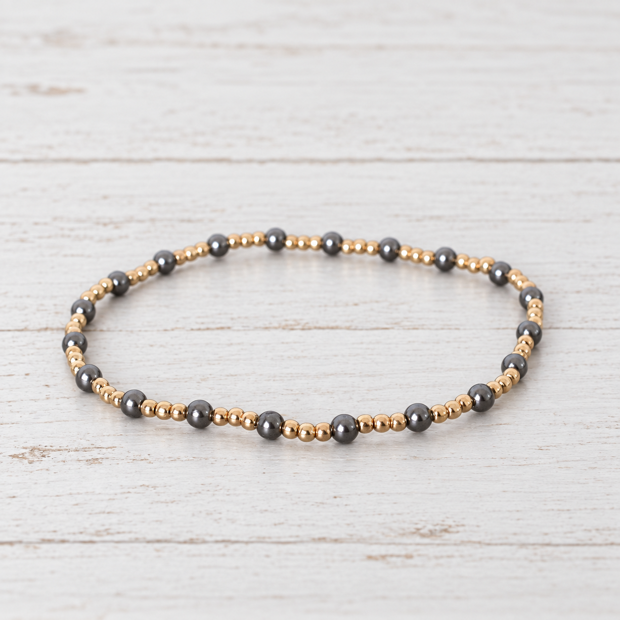 eNewton Design SINCERITY PEARL BRACELET Dark Grey 3mm