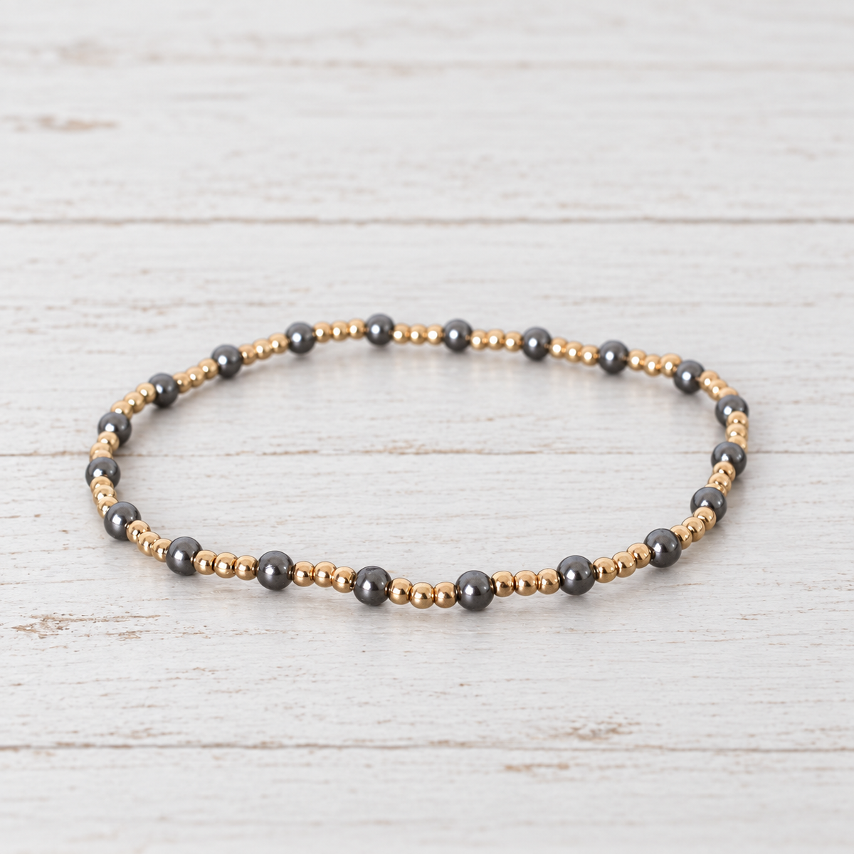 eNewton Design SINCERITY PEARL BRACELET Dark Grey 3mm
