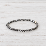 eNewton Design CLASSIC BEAD BRACELET Dark Grey Pearl 3mm