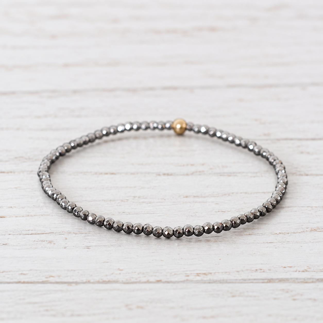 eNewton Design CLASSIC HEMATITE BRACELET Silver Faceted Hematite 2mm