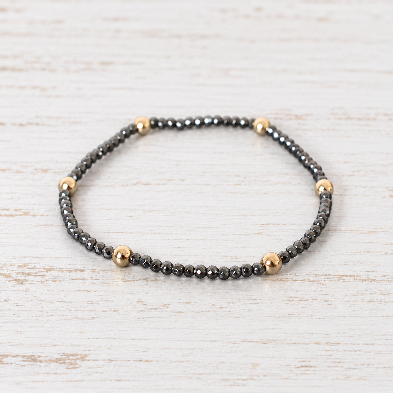 eNewton Design PRESENCE HEMATITE BRACELET Faceted Hematite 2mm