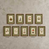 Creative Co-op STRIPED MAT BOTANICAL FRAMED WALL DECOR