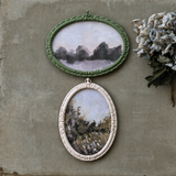 Creative Co-op OVAL PEWTER FRAMED GLASS DECOR AND PHOTO FRAME