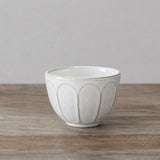 Creative Co-op WHITE STONEWARE RIBBED BOWL