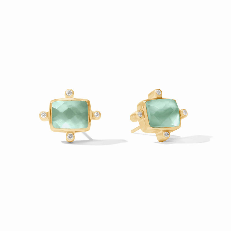 Julie Vos CLARA STUD EARRINGS Iridescent Aquamarine Blue