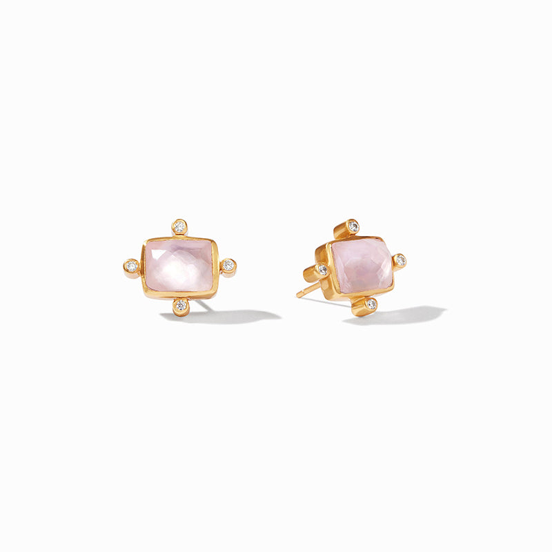 Julie Vos CLARA STUD EARRINGS Iridescent Rose