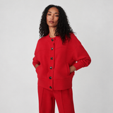 Varley OLWEN BUTTON FRONT SWEAT Red Marl