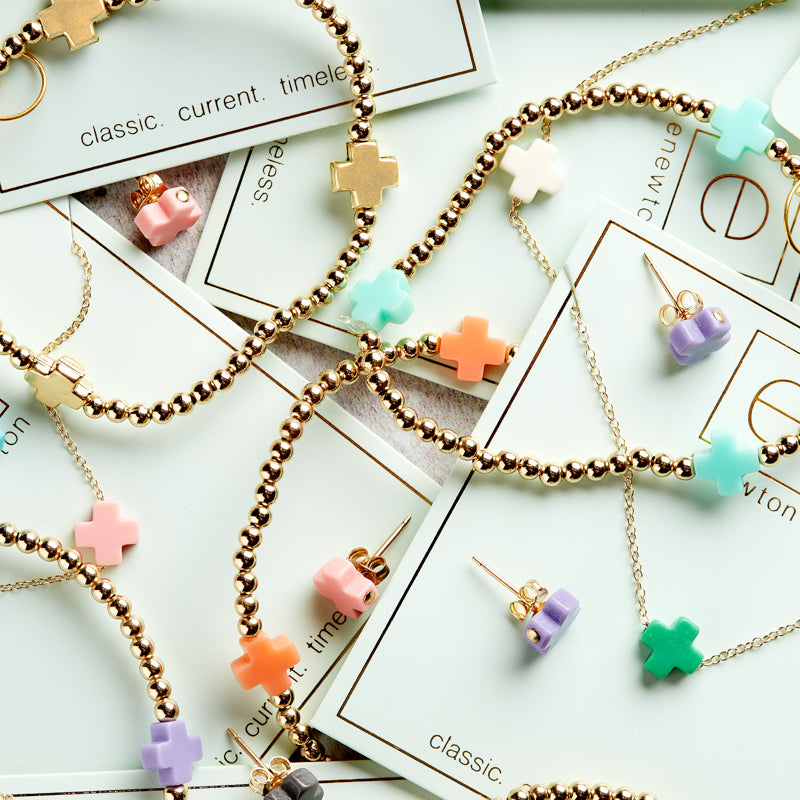 eNewton Design SIGNATURE CROSS PATTERN BEAD BRACELET