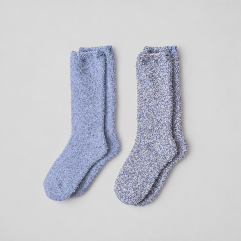 Barefoot Dreams COZYCHIC 2 PAIR SOCK SET Snow Drop Multi