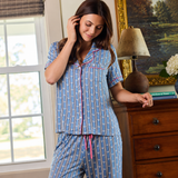 Mary Square CHARLOTTE PAJAMA SET QUEENS KEEP BLUE