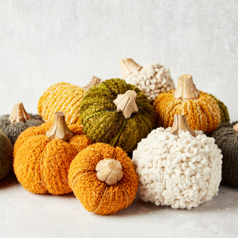 Creative Co-op COTTON BLEND BOUCLE VELVET PUMPKIN