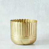 Creative Co-op METAL RIBBED PLANTER Gold 5.5