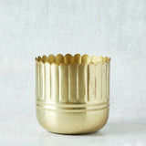 Creative Co-op METAL RIBBED PLANTER Gold 5