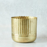 Creative Co-op METAL RIBBED PLANTER Gold 6.75