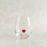 Creative Co-op STEMLESS WINE GLASS WITH FIGURE Heart