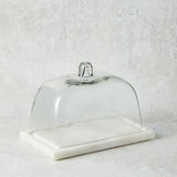 Creative Co-op RECTANGLE GLASS CLOCHE WITH MARBLE BASE