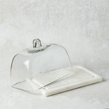 Creative Co-op RECTANGLE GLASS CLOCHE WITH MARBLE BASE
