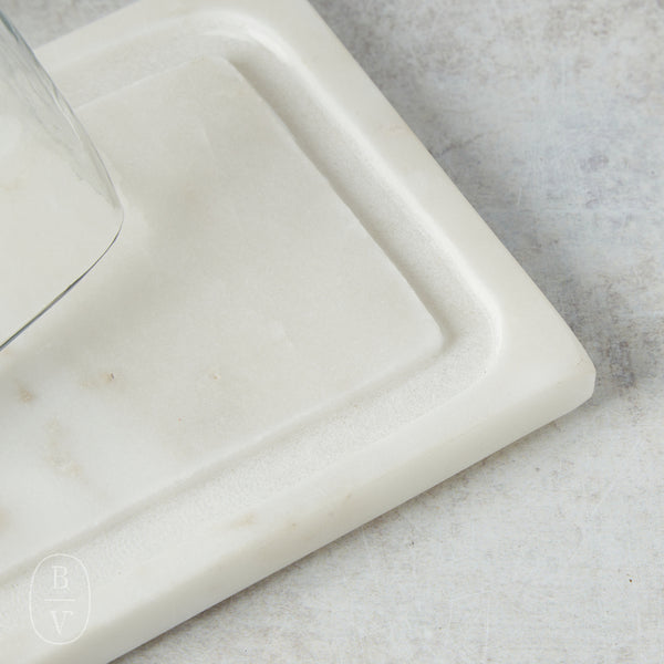 Rectangle Glass Cloche With Marble Base – Bella Vita Gifts & Interiors