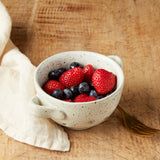 Creative Co-op STONEWARE BERRY BOWL WITH TWO HANDLES