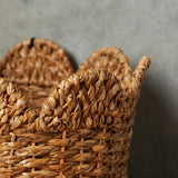 Creative Co-op BRAIDED BANKUAN BASKET WITH SCALLOPED EDGE