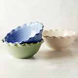 Creative Co-op STONEWARE SCALLOP EDGE BOWL