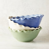 Creative Co-op STONEWARE SCALLOP EDGE BOWL