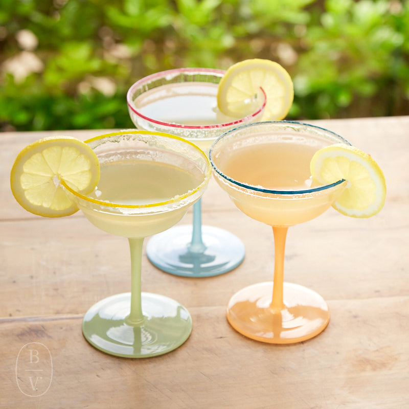 Creative Co-op OMBRE COLORED RIM COUPE GLASS