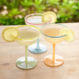 Creative Co-op OMBRE COLORED RIM COUPE GLASS