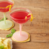 Creative Co-op OMBRE COLORED RIM COUPE GLASS