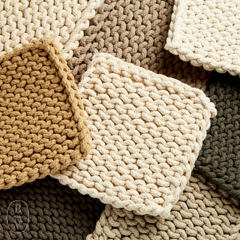 Creative Co-op SQUARE COTTON KNIT POT HOLDER