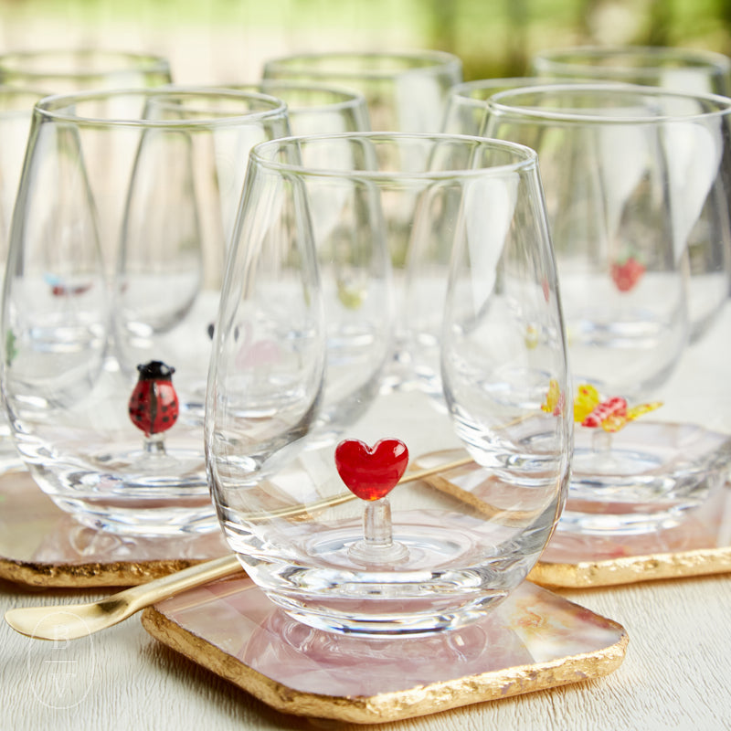 Creative Co-op STEMLESS WINE GLASS WITH FIGURE