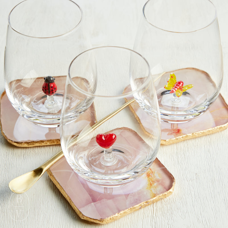 Creative Co-op STEMLESS WINE GLASS WITH FIGURE