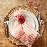 Creative Co-op STITCHED COLORED TRIM NAPKIN SET OF 4