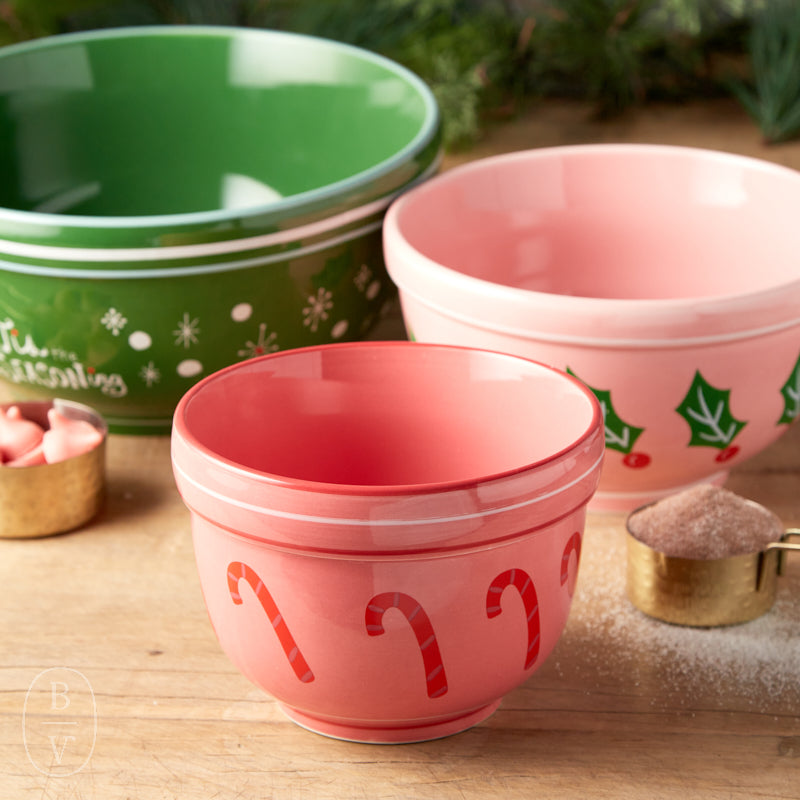 STONEWARE HOLIDAY NESTING BOWL SET