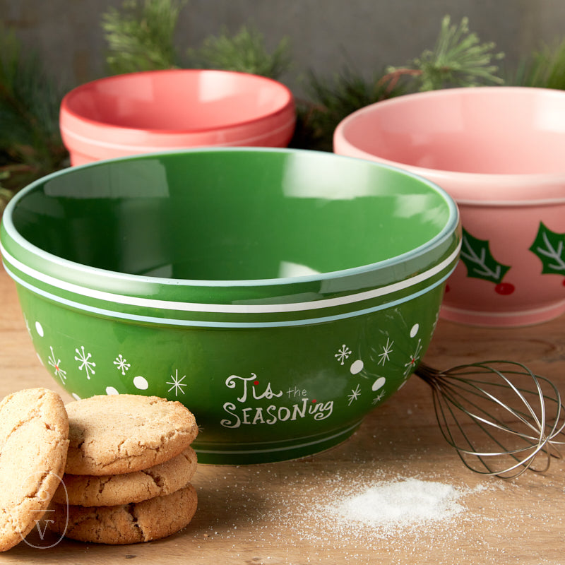 STONEWARE HOLIDAY NESTING BOWL SET