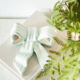 Creative Co-op STONEWARE STRIPED BOW DECOR