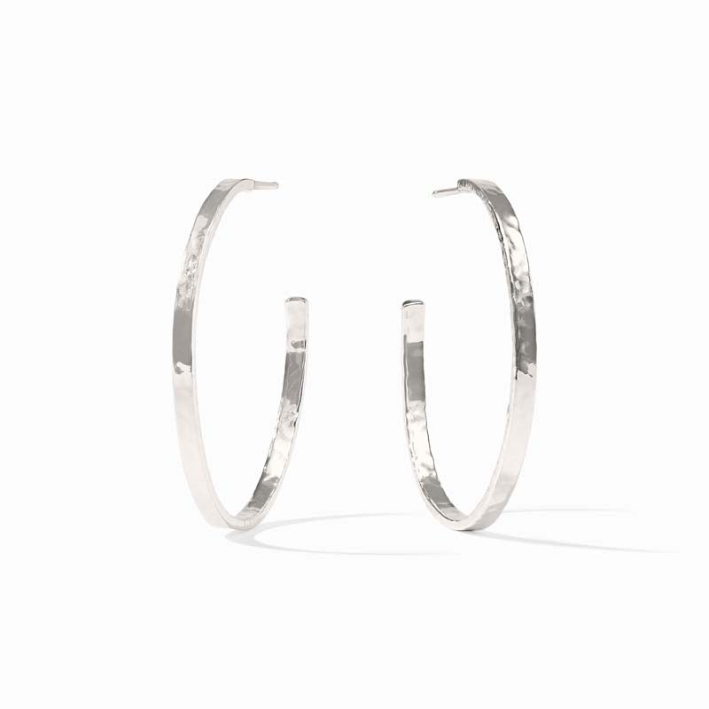 Julie Vos SILVER CRESCENT HOOP EARRINGS Large